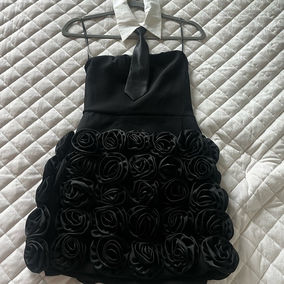 AKIRA Dresses & Skirts - AKIRA Black Strapless Dress with Rosette Skirt